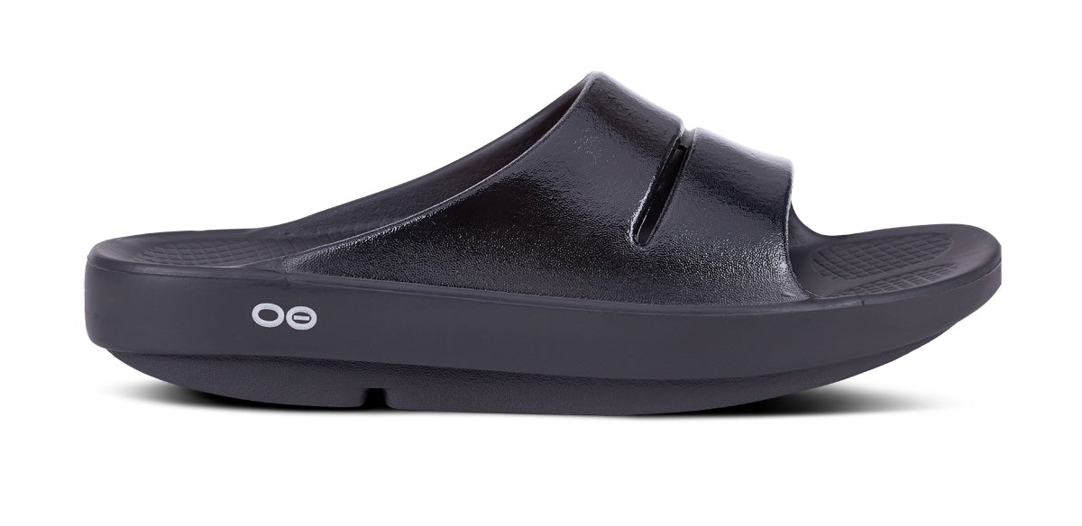 Black Oofos OOahh Luxe Slide | Bj2wg8MUd1y