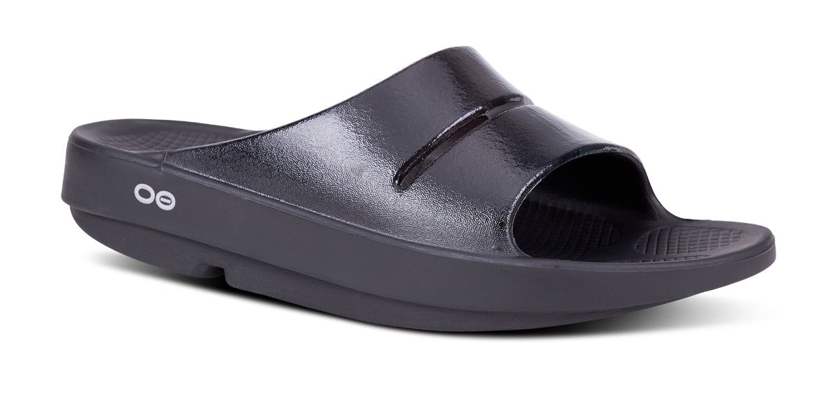 Black Oofos OOahh Luxe Slide | Bj2wg8MUd1y